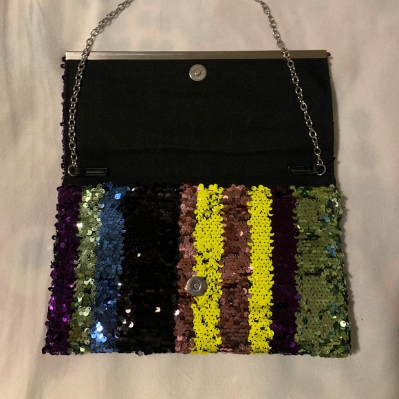Metallic Sequin Envelope Evening Bag - Picture 9 of 12